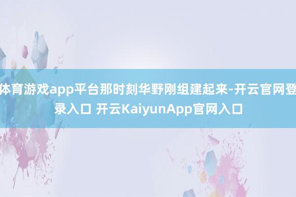 体育游戏app平台那时刻华野刚组建起来-开云官网登录入口 开云KaiyunApp官网入口