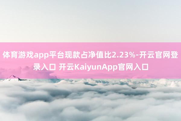 体育游戏app平台现款占净值比2.23%-开云官网登录入口 开云KaiyunApp官网入口