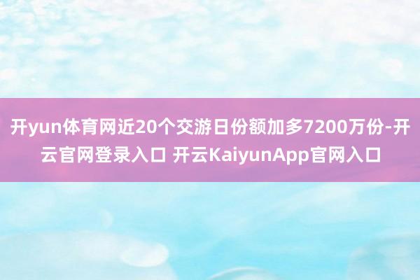 开yun体育网近20个交游日份额加多7200万份-开云官网登录入口 开云KaiyunApp官网入口