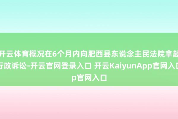 开云体育概况在6个月内向肥西县东说念主民法院拿起行政诉讼-开云官网登录入口 开云KaiyunApp官网入口