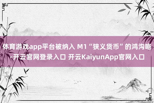 体育游戏app平台被纳入 M1“狭义货币”的鸿沟咯-开云官网登录入口 开云Kai