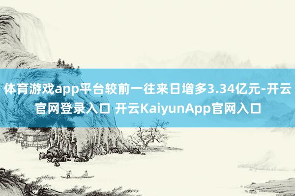 体育游戏app平台较前一往来日增多3.34亿元-开云官网登录入口 开云Kaiyu